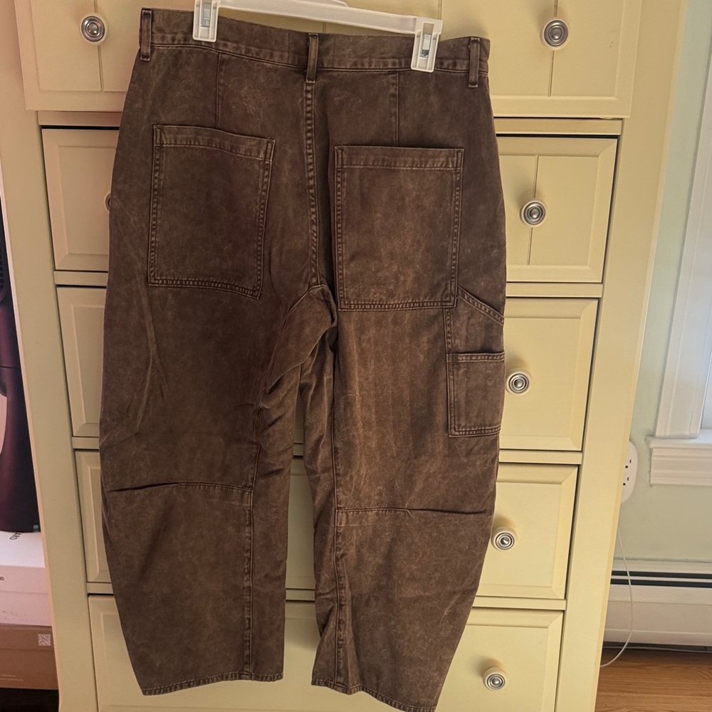 Citizens Of Humanity Dark Brown Barrel Cargo Pants - Picture 3 of 5